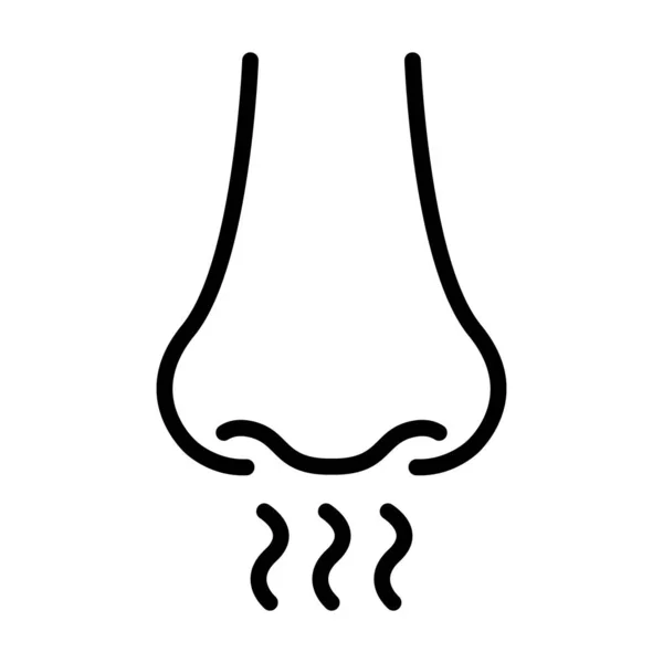 Nose Smell Sense Icon Linear Style — Stock Vector