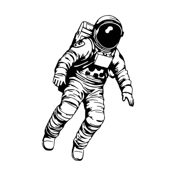 Illustration Noir Blanc Astronaute Vecteur Vecteurs De Stock Libres De Droits