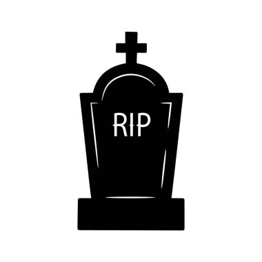 Siyah mezar taşı siluetinin vektör çizimi.