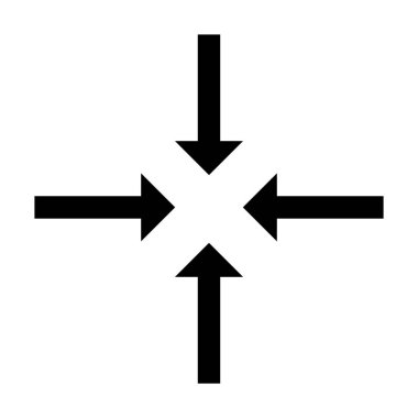 Düz biçimde içe simge tasarımı. Dört ok. Vektör.