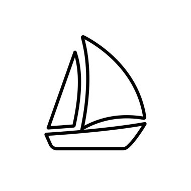 Yelkenli ikonu tasarımı doğrusal olarak. Vektör.