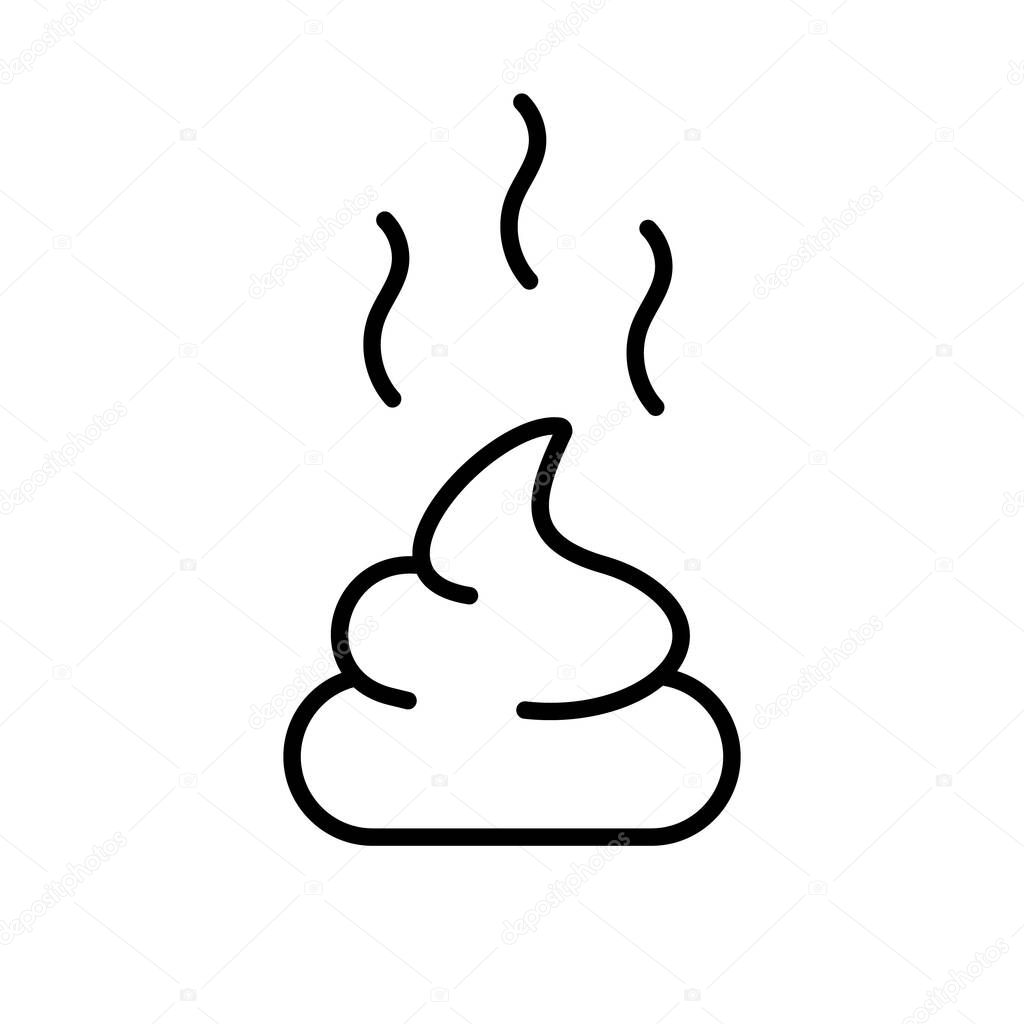 Stinky poop icon design in linear style. Vector.