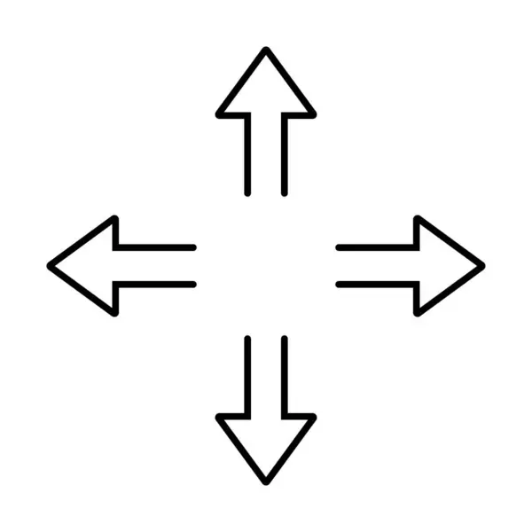 stock vector Four-direction arrow icon design in linear style. Vector.