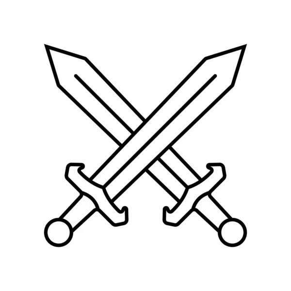 Deux Épées Croisées Icône Dans Style Linéaire Vecteur Illustration De Stock