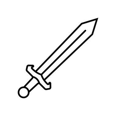 Doğrusal biçimdeki kılıç simgesi tasarımı.