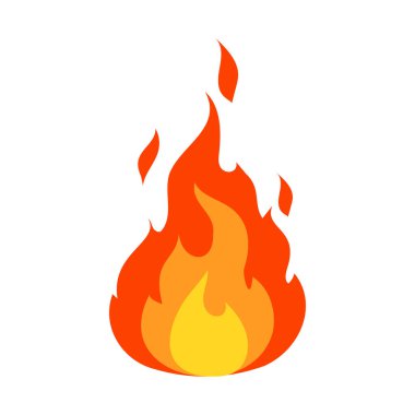 Düz stil ateş simgesi tasarımı. Vektör.