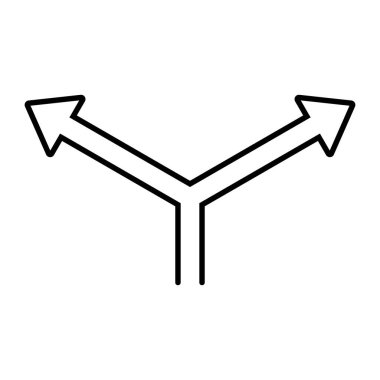 Doğrusal olarak dallanan ok simgesi tasarımı. Vektör.