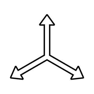 Üçlü ok ikonu. Üç seçenek.