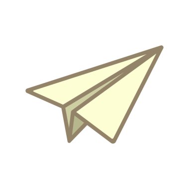 Kağıt uçak ikonu hizada ve dolgu stili. Vektör.