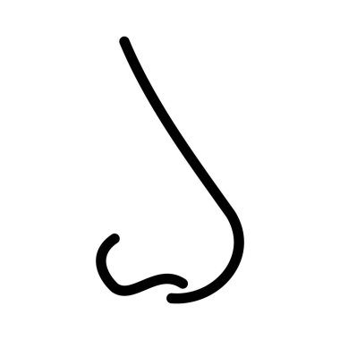 Doğrusal olarak insan burun ikonu. Mantık kokusu alıyorum. Vektör.