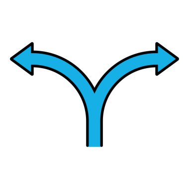 Sıraya dizilmiş ve doldurulmuş iki ok simgesi. Vektör.