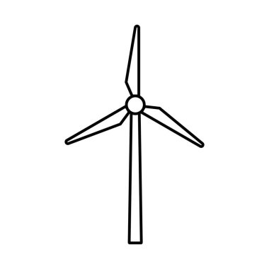 Doğrusal biçimde rüzgar türbini simgesi.