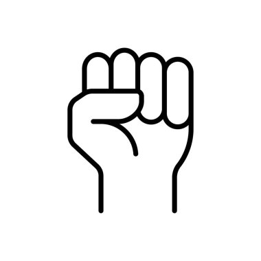 Doğrusal biçimdeki yükseltilmiş yumruk simgesi.