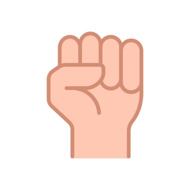 Sırada yükseltilmiş yumruk simgesi ve doldurma biçimi.