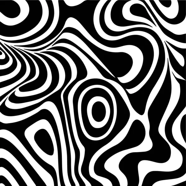 抽象的な黒と白のトリッピーの背景 ベクター ストックベクター