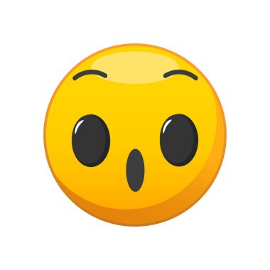 Şaşırmış sarı bir yüzün vektör çizimi. Vektör.