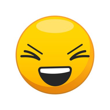 Vector illustration of yellow laugh face. Vector. clipart