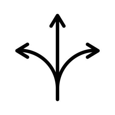 Doğrusal biçimde üç ayrı ok ikonu tasarımı. Vektör.