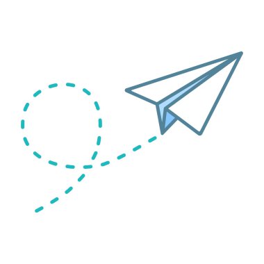 Kağıt uçak uçuş simgesi hizada ve dolum biçimi.