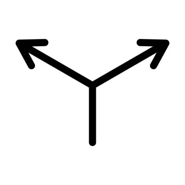 Satır biçiminde dallanan ok simgesi tasarımı. Vektör.