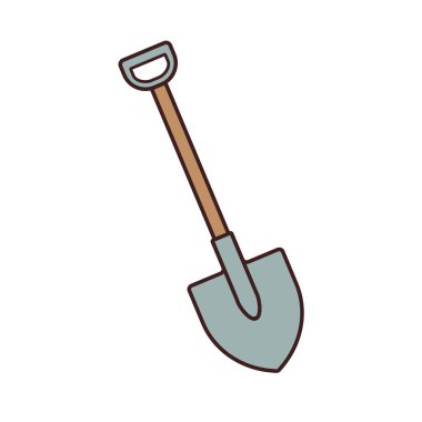 Shovel icon in line and fill style.