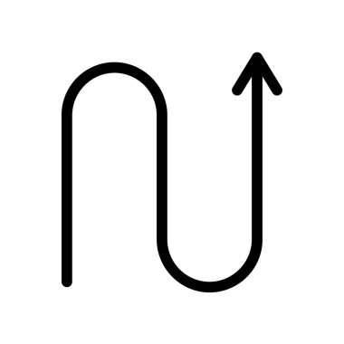 Doğrusal biçimdeki S biçimli ok simgesi.