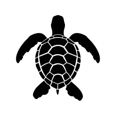Deniz kaplumbağası silueti tasviri.