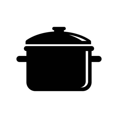 Düz biçimde kapak simgesine sahip tencere. Vektör.