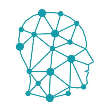 Düşük poli kafa simgesi tasarımı.