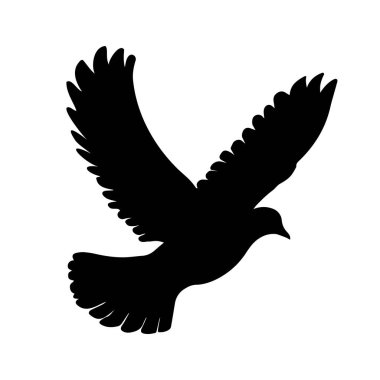 Bir güvercin siluetinin tasviri.