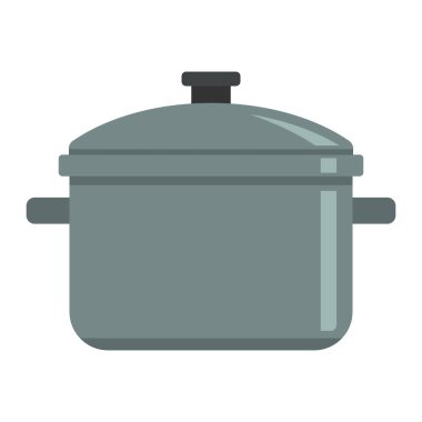 Bir tencere ve kapak düz stili çizimi.