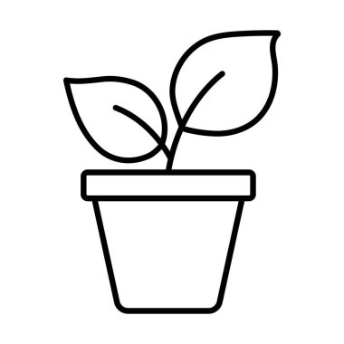 Evcil bitki simgesi doğrusal olarak. Vektör.