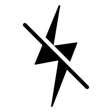 Düz stil şarj simgesi tasarımı yok. Vektör.