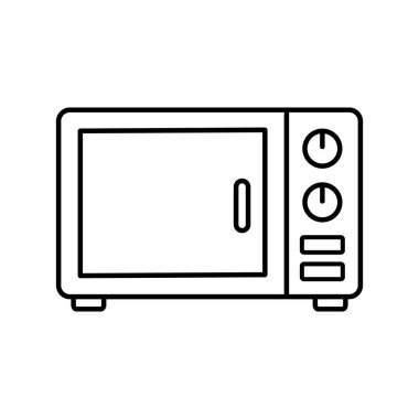 Doğrusal olarak mikrodalga fırın ikonu. Vektör.