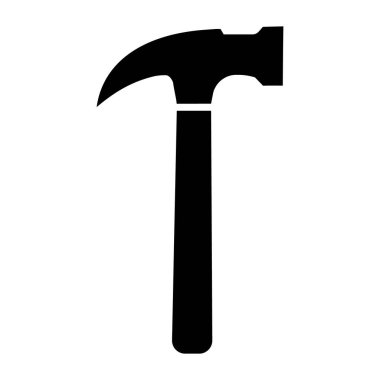 Düz stil simgesinde çekiç.