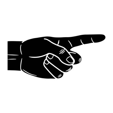 Bir tarafı gösteren bir parmak..