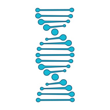 DNA yapısı simgesi hizada ve doldurma biçimi. Vektör.