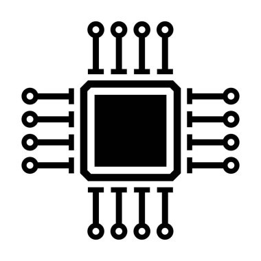 Mikroişlemci simgesi tasarımı. Vektör simgesi.
