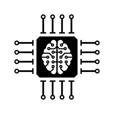 Beyin ikonu dizaynlı işlemci. Vektör.