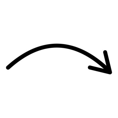 Doğrusal olarak yay ok simgesi. Vektör.