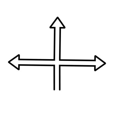 Üç dallı ok ikonu tasarımı. Vektör.