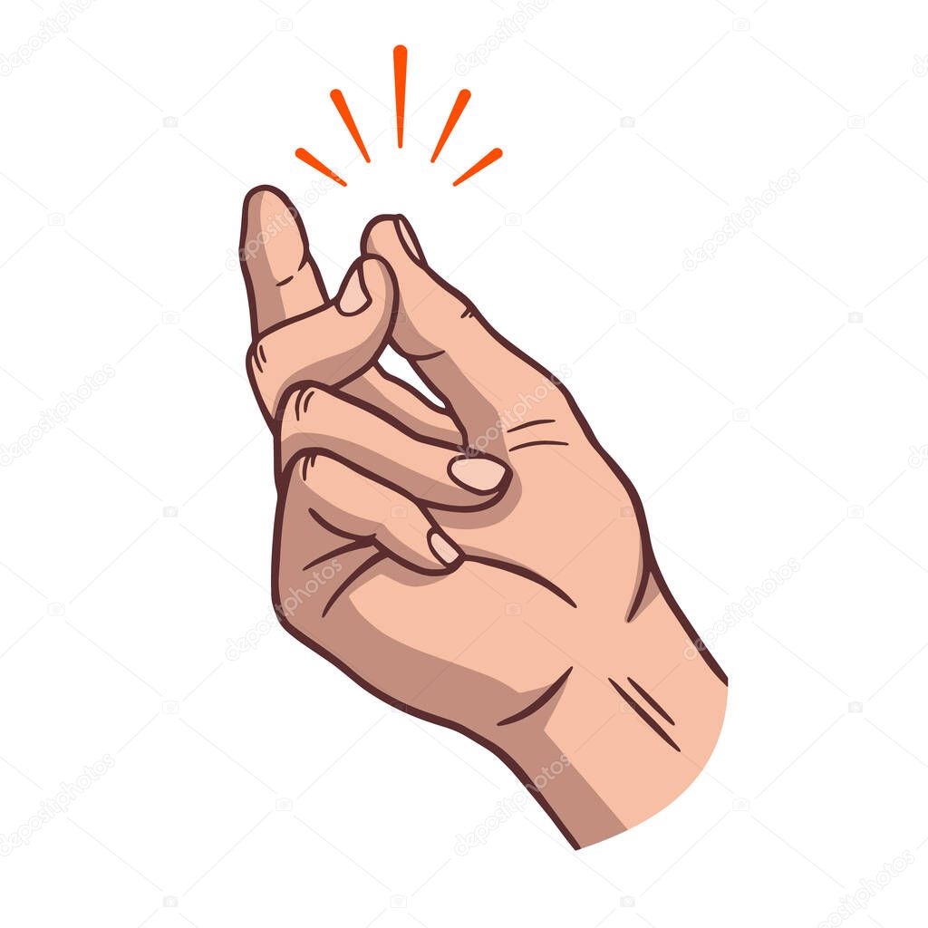 Illustration of a finger snap. Vector.