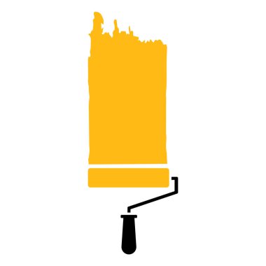 Boya vuruşlu silindir boyama. Vektör.