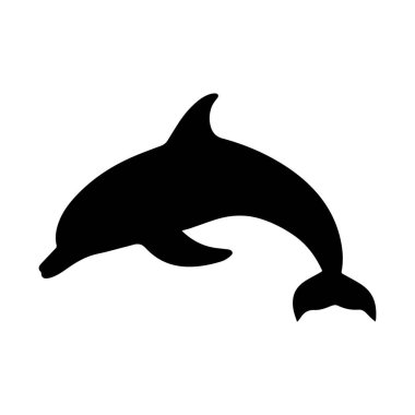 Bir yunus silueti tasviri. Vektör.