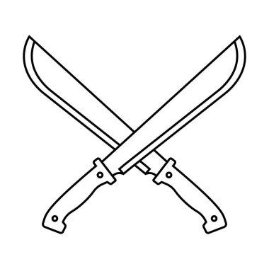 Doğrusal olarak çapraz siluet simgesi. Vektör.