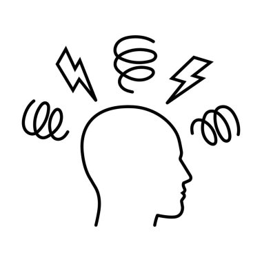 Doğrusal olarak endişe simgesi. Vektör.