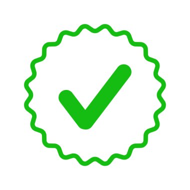 Rozet simgesi tasarımını kontrol et. Vektör.