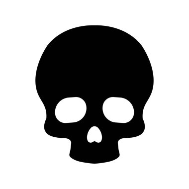 Düz bir şekilde insan kafatası ikonu. Vektör.