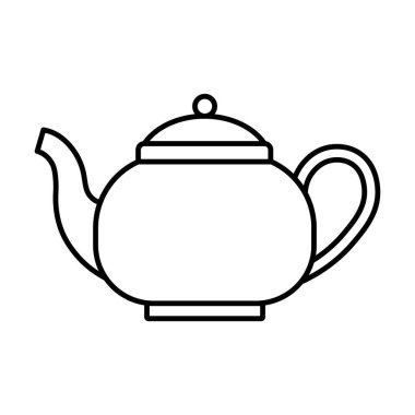 Doğrusal olarak çaydanlık simgesi. Vektör.