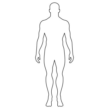 Dış hatları olan erkek silueti. Vektör.